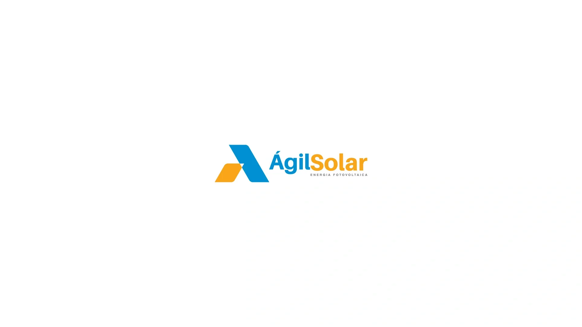 Assinatura principal da Ágil Solar: o símbolo em azul e laranja ao lado do nome ÁgilSolar e do descritivo Energia Fotovoltaica.