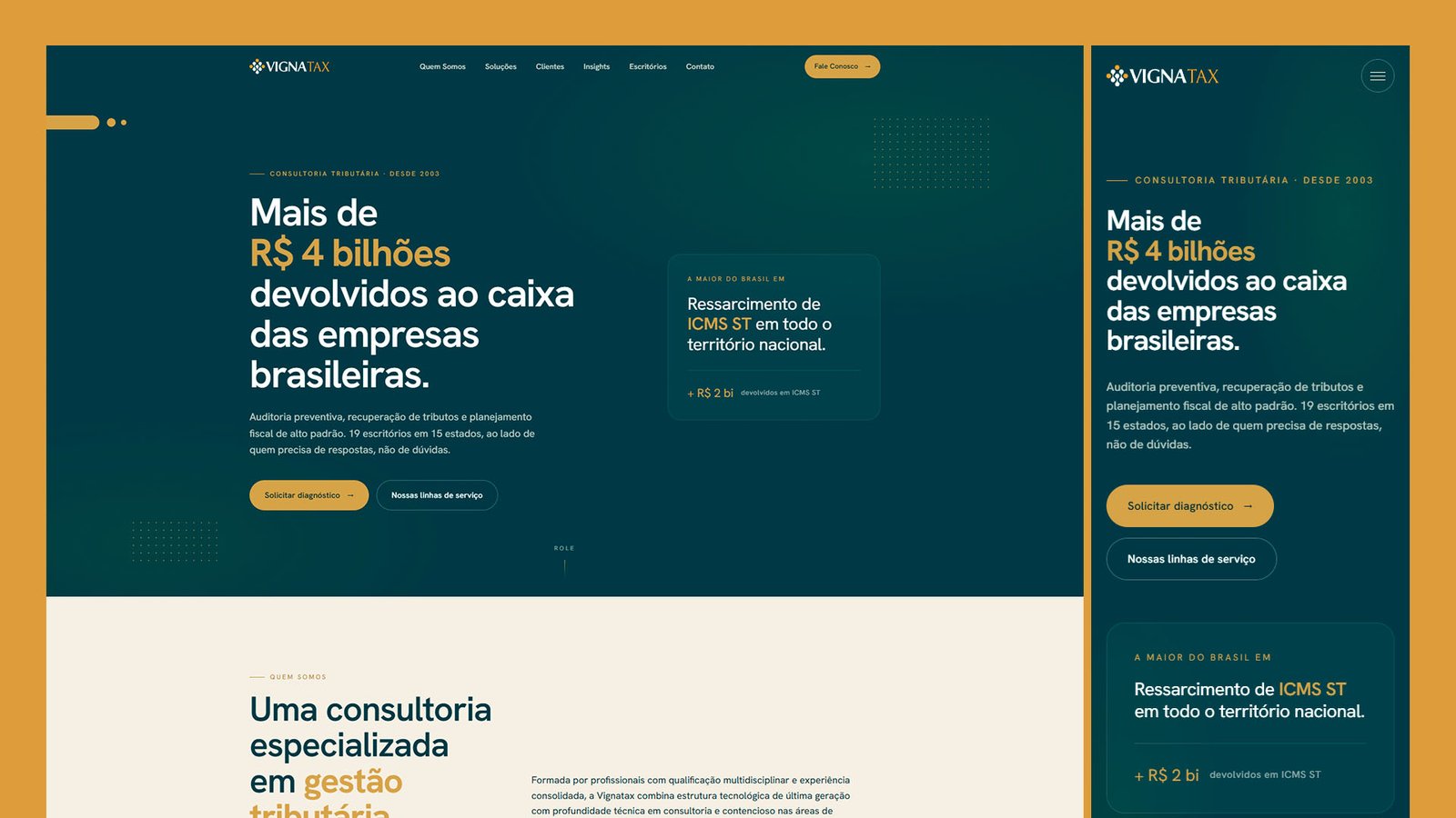 A home no desktop e no celular, com a chamada de mais de R$ 4 bilhões devolvidos ao caixa das empresas.